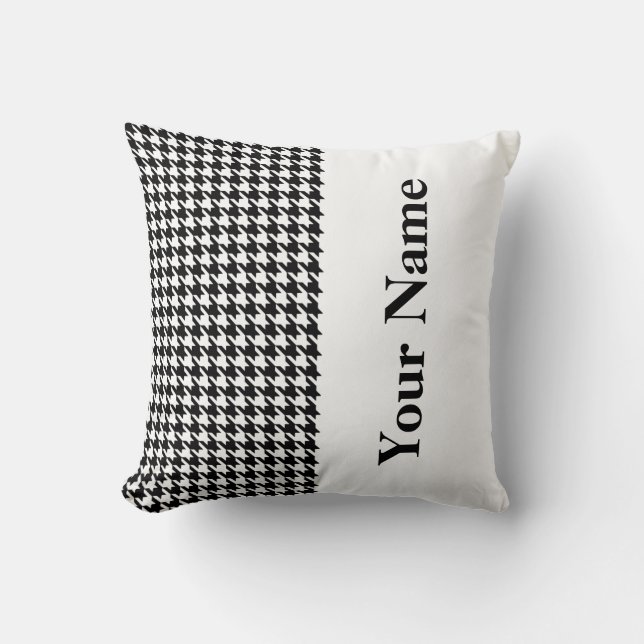 Coussin Pied de fonds moderne noir avec nom (Recto)