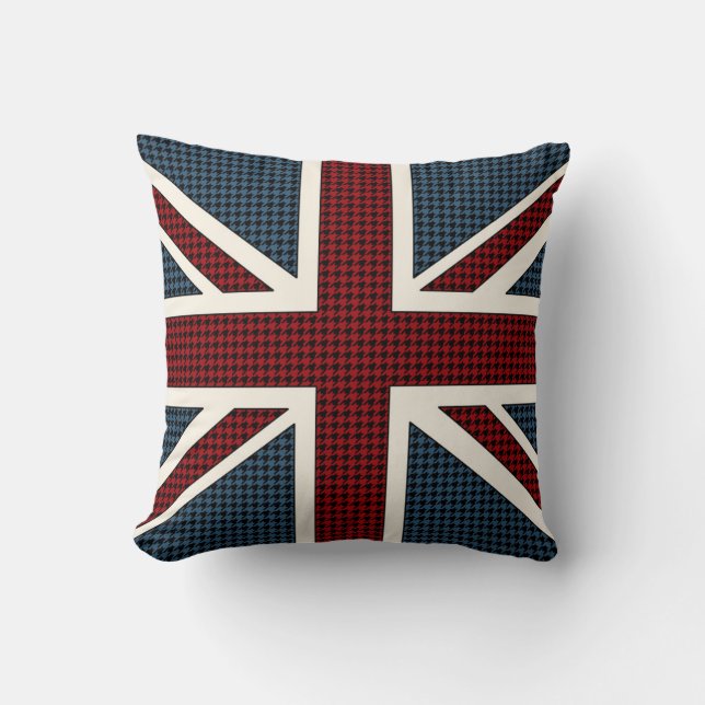 Coussin Pied-de-poule de drapeau d'Union Jack (Recto)