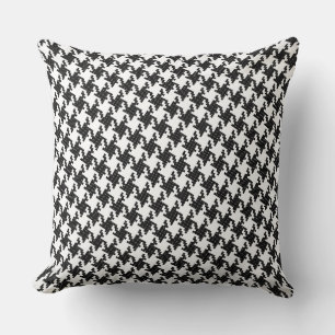 Coussin Pied-de-Poule en croix noir et blanc