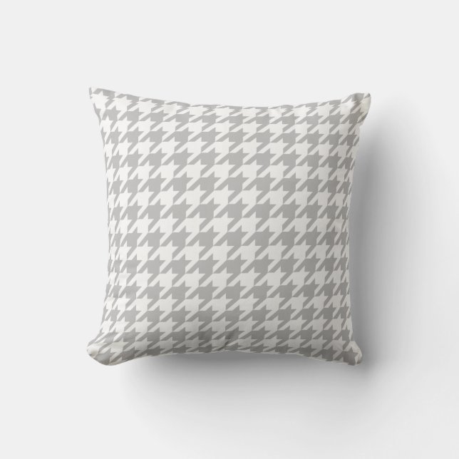 Coussin Pied-de-poule gris et blanc | toute taille | (Recto)