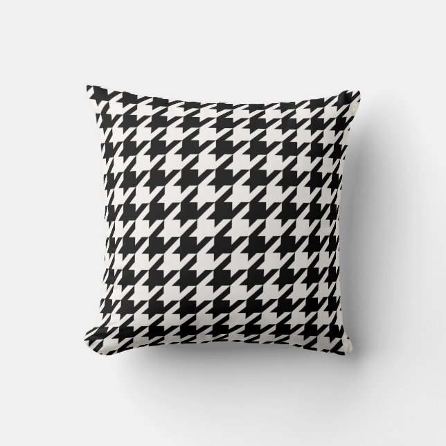 Coussin Pied-de-poule noir et blanc (Recto)