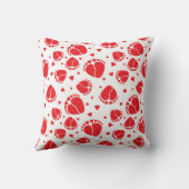 Coussin Pieds bébé et Coeurs en rouge (Verso)