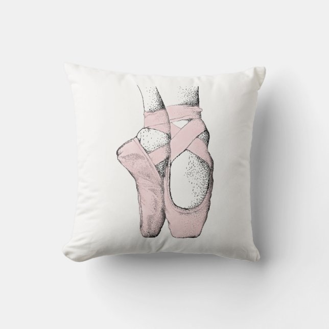 Coussin Pieds de Ballerine sur Pointe #1 Rose Clair (Recto)