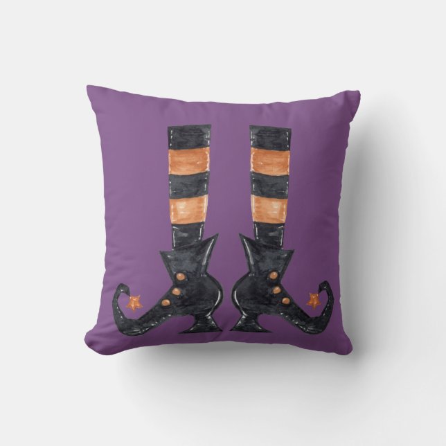 Coussin Pieds de sorcière d'Halloween (Recto)