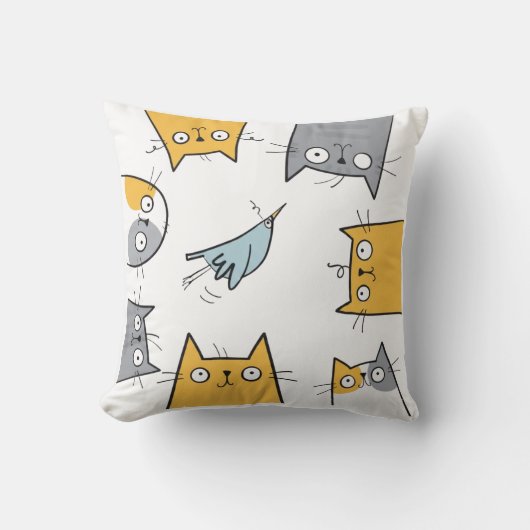 Coussin Piège à Chat Drôle Mignon Chaos Art Félin (Recto)