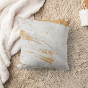 Coussin Pierre de marbre grise faux traits dorés modernes