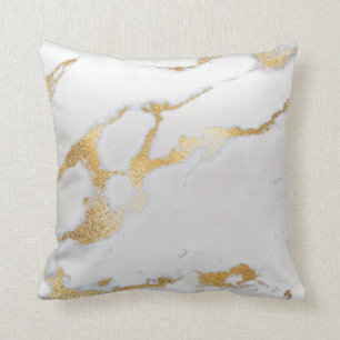 Coussin Pierre de marbre métallique gris argent blanc