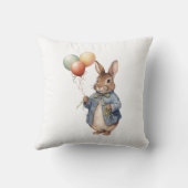 Coussin Pierre le lapin bleu veste avec ballons (Verso)