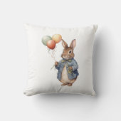 Coussin Pierre le lapin bleu veste avec ballons (Recto)