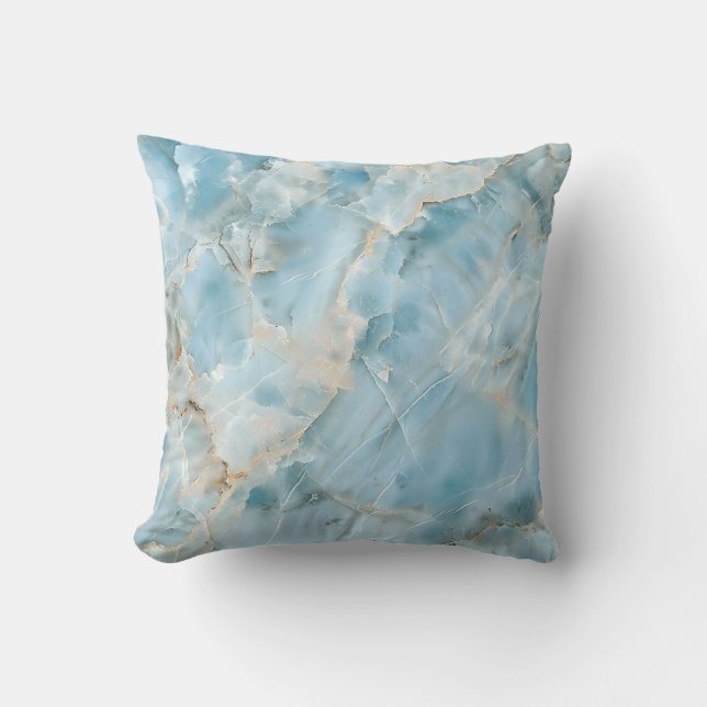Coussin Pierre précieuse esthétique bleu clair moderne lux (Recto)