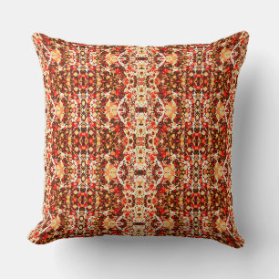 Coussin Pierres abstraites mignonnes rouges marron orange
