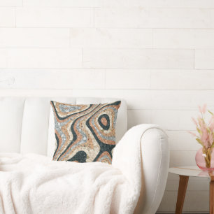 Coussin Pierres Naturelles de Quartz Abstrait Vintage