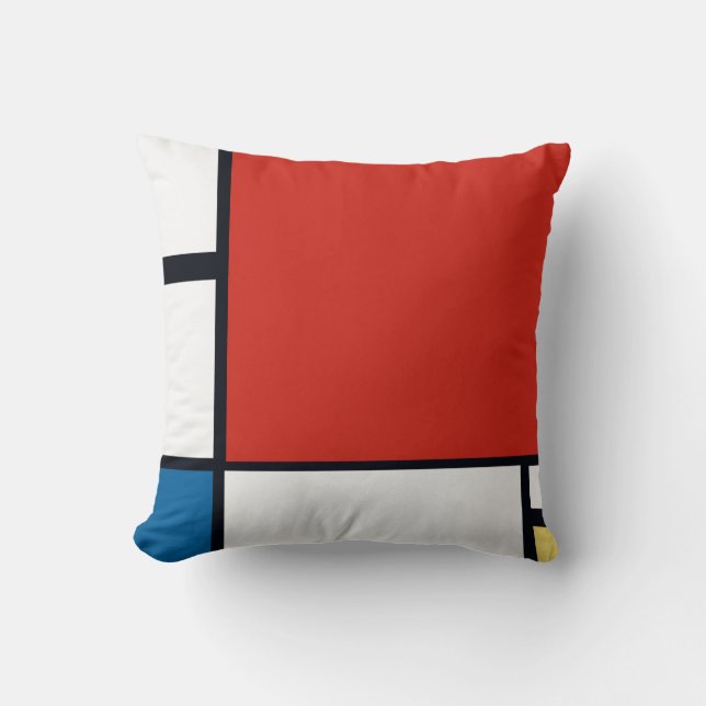 Coussin Piet Mondrian - Composition Abstrait géométrique (Recto)