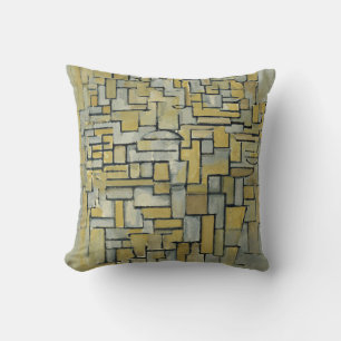 Coussin Piet Mondrian Composition en Brown et gris