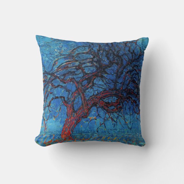 Coussin Piet Mondrian, Soir : Arbre rouge (Recto)