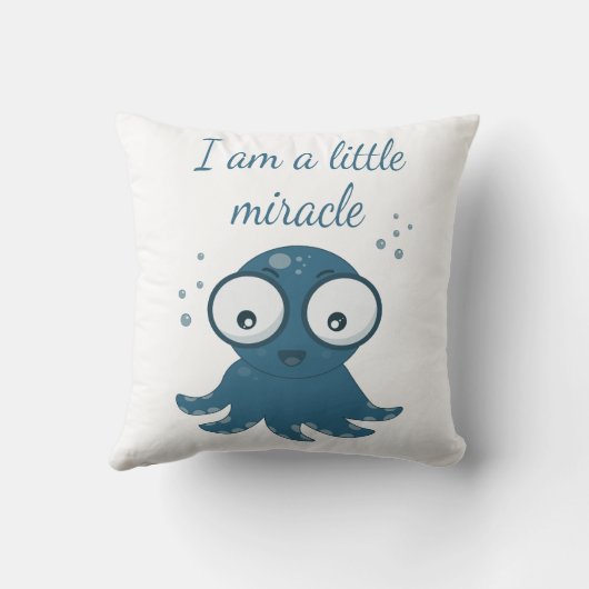 Coussin pieuvre dessiner je suis un petit miracle (Verso)