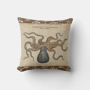 Coussin Pieuvre Kraken Antique Faune Marine Côtière