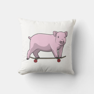 Coussin Pig as skater avec skate
