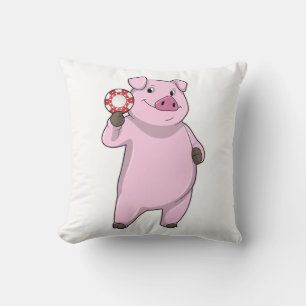 Coussin Pig au Poker avec des jetons de Poker