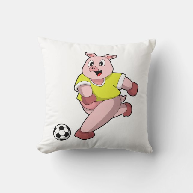 Coussin Pig comme joueur de football avec Soccer (Recto)