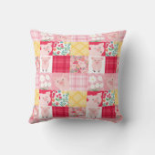 Coussin Pig Patchwork Floral Rustique Personnalisé (Verso)