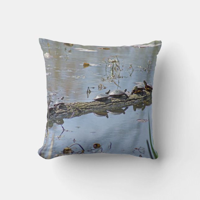 Coussin Pile de tortue vers le haut (Recto)