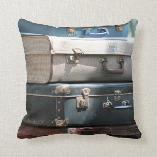 Coussin Pile de valises vintages