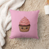 Coussin Pillow Cupcake Glaçage Fraise Kawaii (Couverture)