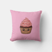 Coussin Pillow Cupcake Glaçage Fraise Kawaii (Recto)