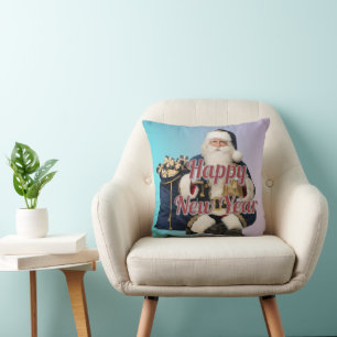 Coussin Pillow de lancer Santa Claus Joyeux Nouvel An Vint