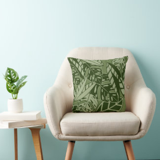 Coussin PillowTropical Summer Foliage Texture - Moss Green