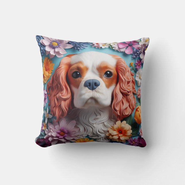Coussin Pilote 16x16po - King Charles Spaniel (Recto)