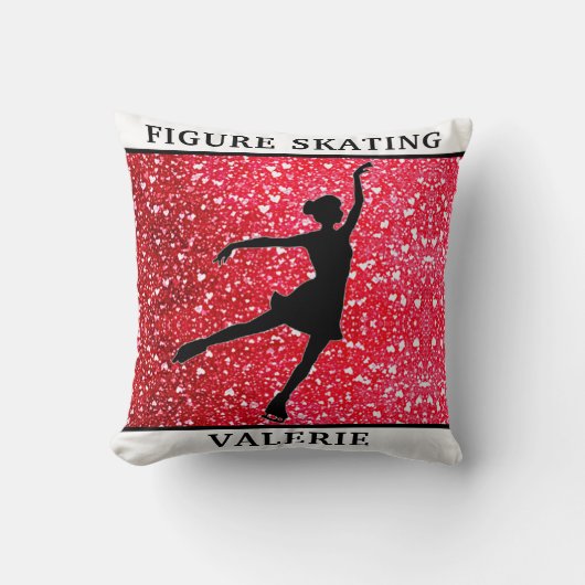 Coussin Pilote à lancer de patinage avec nom (Recto)