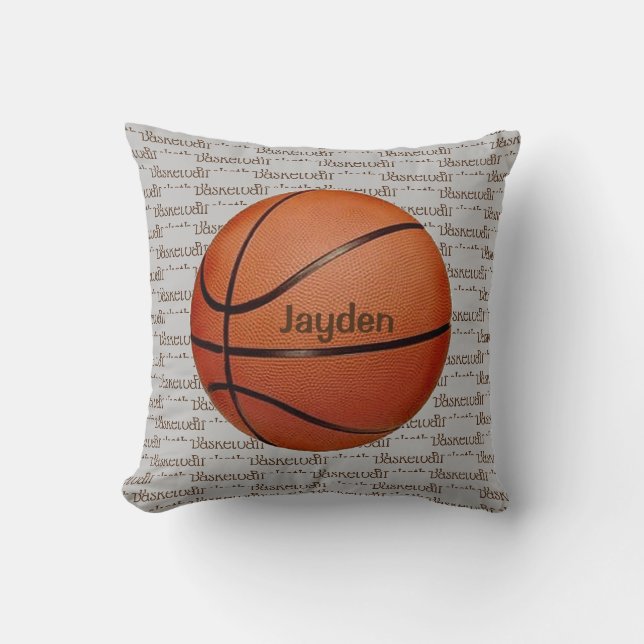Coussin Pilote à lancer de texte de basket-ball (Recto)