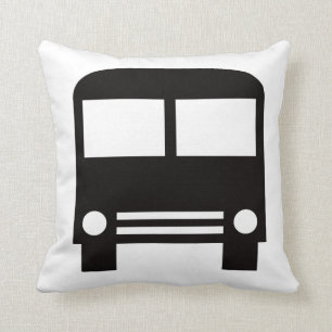 Coussin Pilote d'autobus de l'école noire