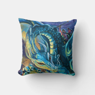 Coussin Pilote de dragon bleu