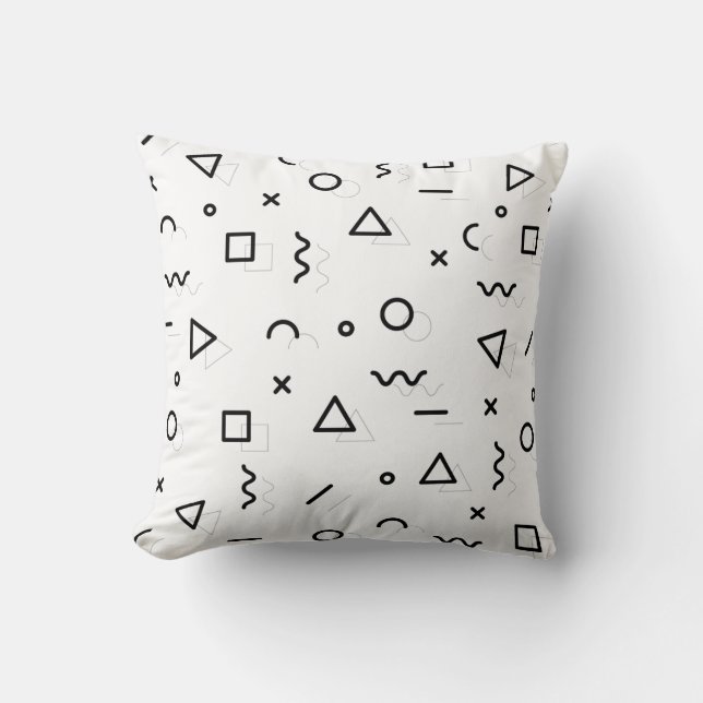 Coussin Pilote de lancement de motif Memphis rétro minimal (Recto)