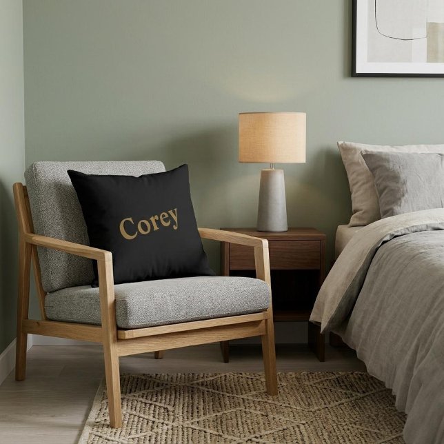 Coussin Pilote de lancement de nom Gold personnalisé (Créateur téléchargé)