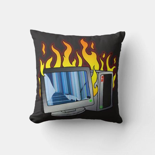 Coussin Pilote de lancement d'incendie d'ordinateur (Recto)