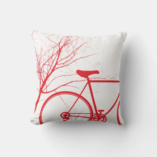 Coussin Pilote de vélo rouge nature (Recto)