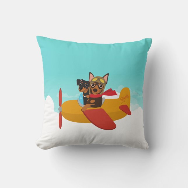 Coussin pilote minimum d'avion de Pin de Pinscher (Recto)