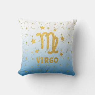 Coussin Pilote Virgo Zodiac Bleu et Jeu d'or