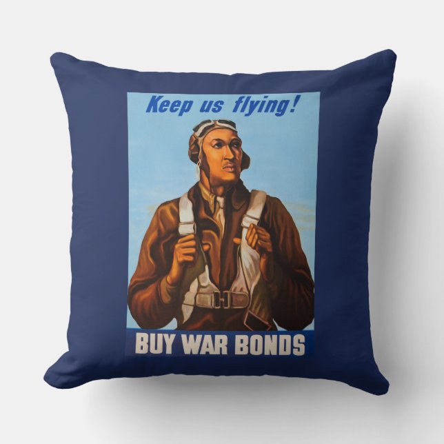 Coussin Pilotes de chasse afro-américains de la Seconde Gu (Recto)