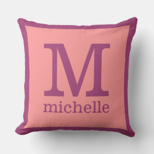 Coussin Pilotes de lancement de monogramme et nom personna