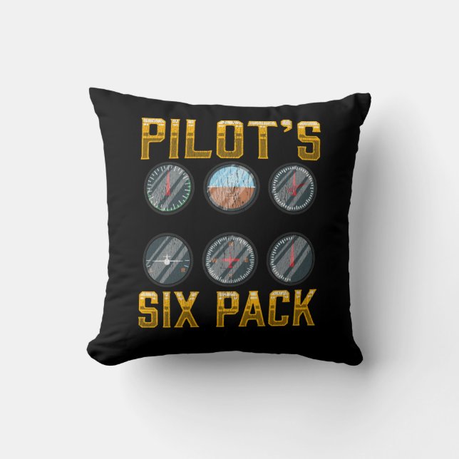 Coussin Pilotes Six Pack Humour de vol Avion d'entraînemen (Recto)