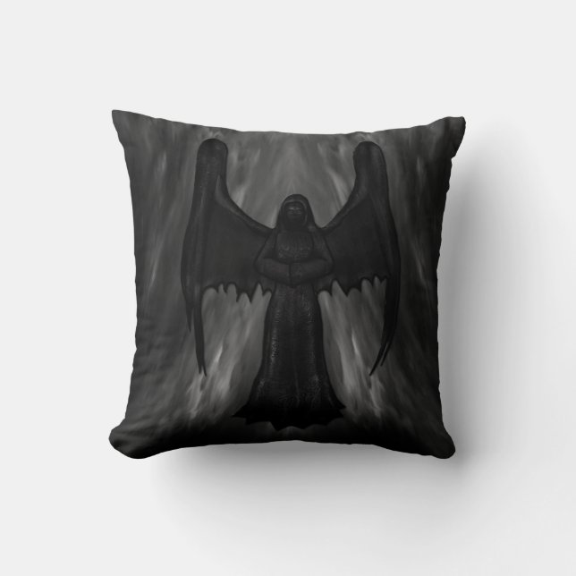 Coussin pilow gothique foncé d'ange (Recto)