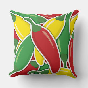 Coussin Piments de piment légers à la circulation funky