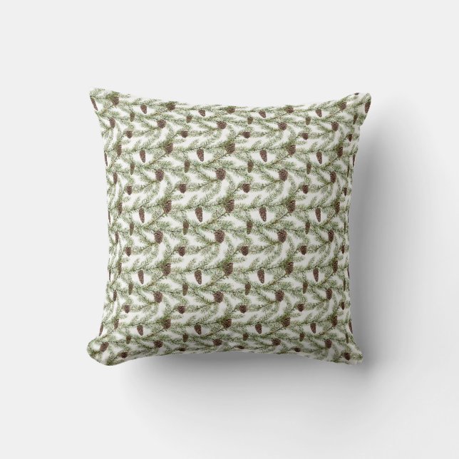 Coussin Pin de vacances - Cônes de pin et branches de pin (Recto)