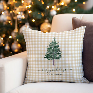 Coussin Pin simple Arbre de Noël sur En vichy neutre