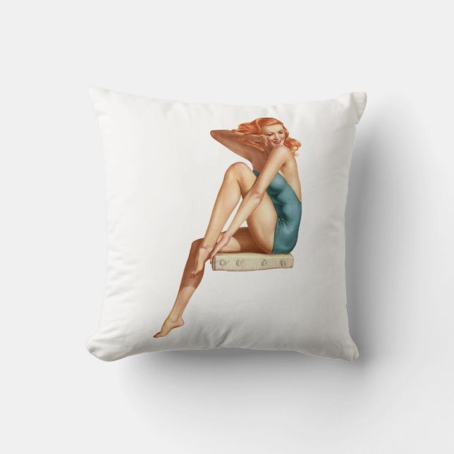 Coussin Pin vers le haut de la fille #2 @ GarysRetroGarage (Recto)